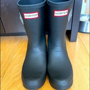 Hunter Short Rain Boots Black Size US 7 Authentic